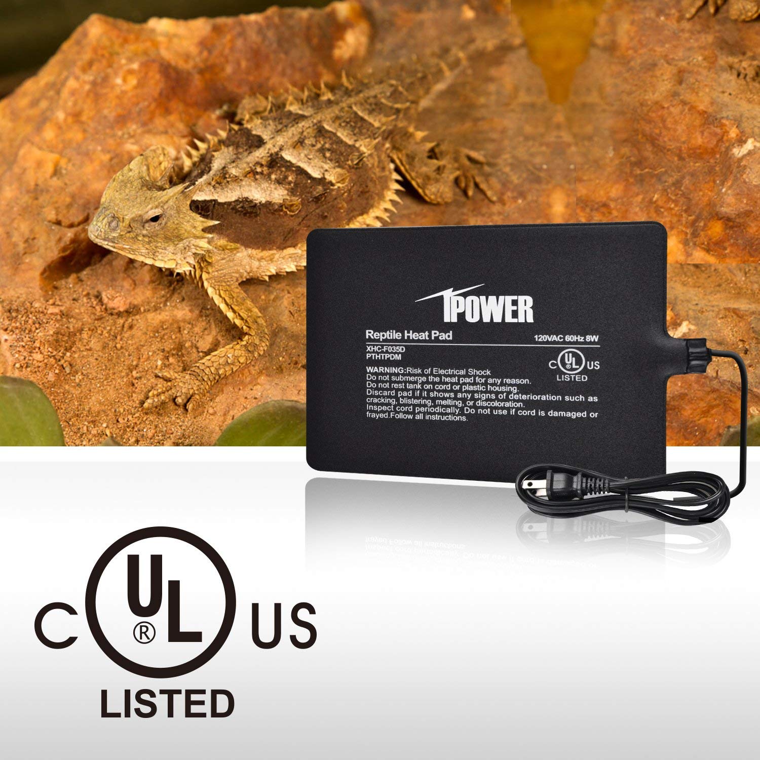 Ipower 6 By 8-Inch 8 Watt Reptile Heat Pad Under Tank Terrarium Warmer Heat Mat For Small Animals